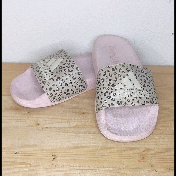 cheetah print adidas slides